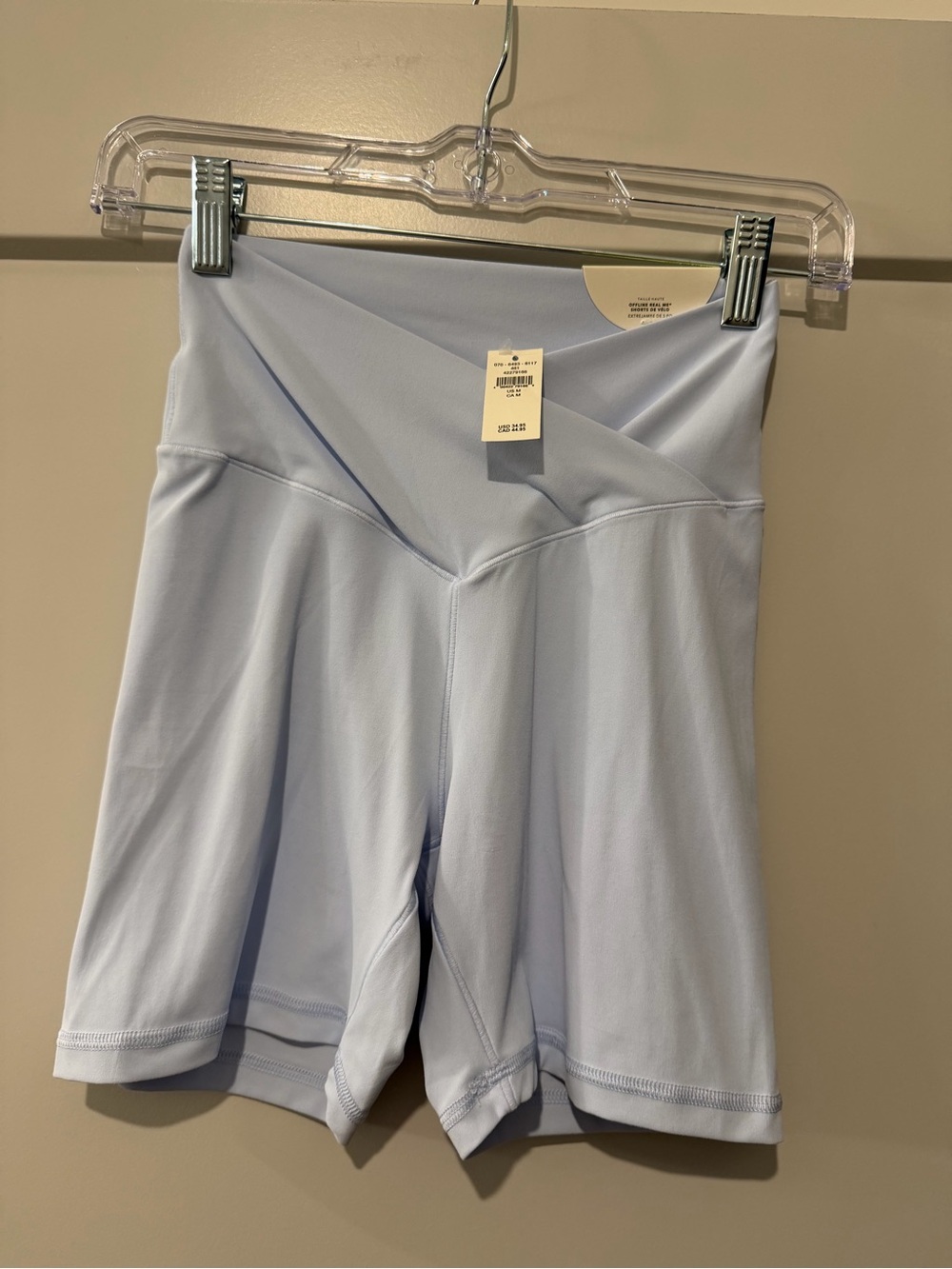 NWT Aerie Light Blue Women's V-Waist Bike Shorts